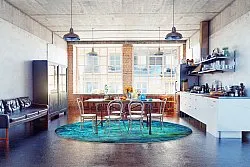 Kruhový koberec - Pardos (modrá)