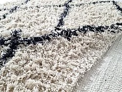 Koberce s dlhým vlasom - Alcott Natural Cotton Shaggy (čierna/biela)