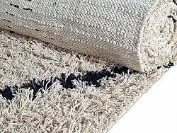 Koberce s dlhým vlasom - Alcott Natural Cotton Shaggy (čierna/biela)