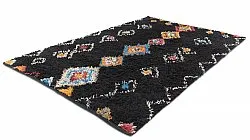 Koberce s dlhým vlasom - Marden Natural Cotton Shaggy (čierna/multi)