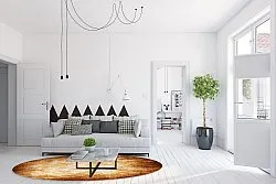 Kruhový koberec - Rimini (hnedý)