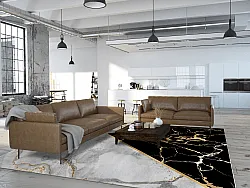 Koberec Wilton - Cassa (šedá/čierna/zlatá)