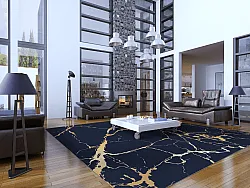 Wilton koberec - Cesina (čierna/zlatá)