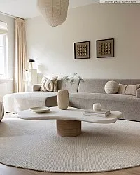 Kruhový koberec - Coastal (krém)