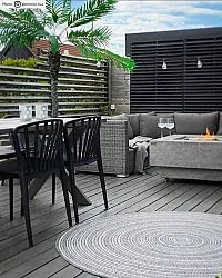 Kruhový koberec - Brussels Weave (šedý)