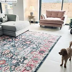 Koberec Wilton - Bouhjar (modrá/růžová/multicolor)