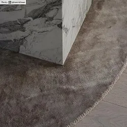 Kruhový koberec - Jodhpur Special Luxury Edition Viskóza (svetlo šedá/bežová)