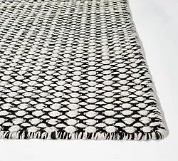 Vlnený koberec - Delly (čierny/biely)