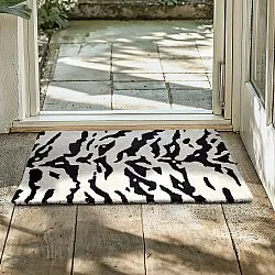 Rohožka - Zebra Tufted Wool Premium (biela/čierna)