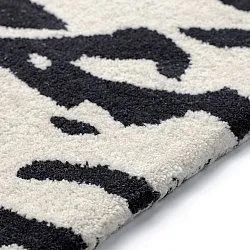 Rohožka - Zebra Tufted Wool Premium (biela/čierna)