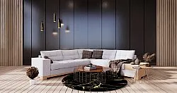 Kruhový koberec - Vieste (čierna/zlatá)