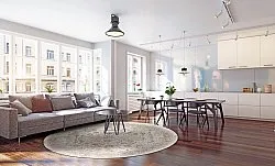 Kruhový koberec - Mateur (béžový)