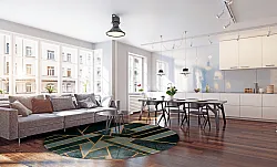 Kruhový koberec - Amasra (zelený)