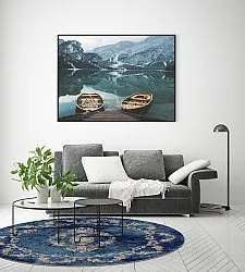 Kruhový koberec - Taknis (modrý)