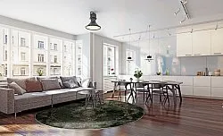 Kruhový koberec - Taknis (tmavozelený)