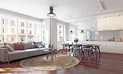 Kruhový koberec - Douz (červený/multikolórový)