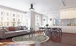 Kruhový koberec - Toujane (šedý)