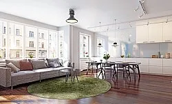 Kruhový koberec - Denizli (zelený)