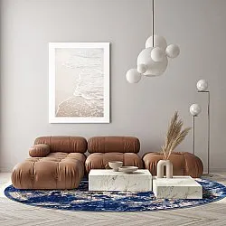 Kruhový koberec - Temima (modrý)