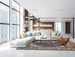 Koberec Wilton - Vakifli (modrý/multikolórový)