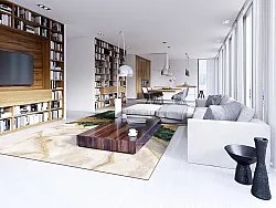 Koberec Wilton - Padova (zelená/biela/zlatá)