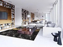 Koberec Wilton - Padova (čierna/biela/zlatá)