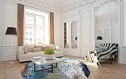 Kruhový koberec - Tivat (modrý/multikolórový)