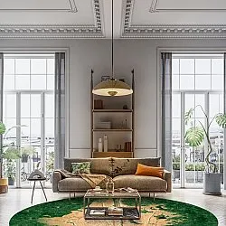 Koberec okrúhly - Positano (béžový/zelený)