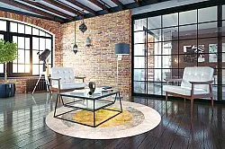 Kruhový koberec - Budoni (šedá/bežová/žltá)