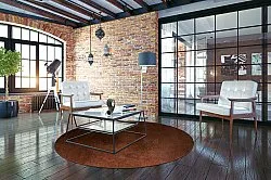 Koberec okrúhly - Bovera (hnedá/červená)