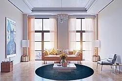 Kruhový koberec - Novelia (modrý)