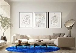 Kruhový koberec - Cargese (modrý)