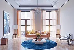 Kruhový koberec - Cargese (modrý)