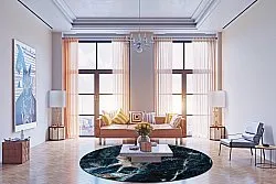 Koberec okrúhly - Narbolia (modrá/multikolórová)