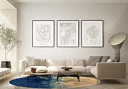 Koberec okrúhly - Sindia (béžová/modrá)