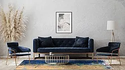 Koberec Wilton - Sindia (béžová/modrá)