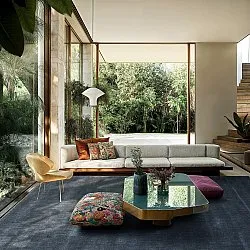 Recyklovaný PET s viskózovým vzhľadom (modrá)