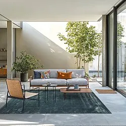 Recyklovaný PET s viskózovým vzhľadom (modrá oceľ)