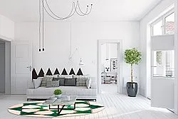 Kruhový koberec - Chia (zelená/bežová)