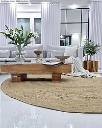 Kruhové koberce - Pletenina (juta)