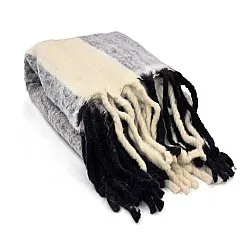 Dečky - Dečka z vlnenej zmesi - Beatriz Stripe (čierna/biela)