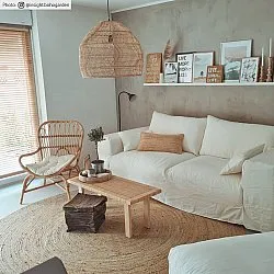 Kruhové koberce - Pletenina (juta)