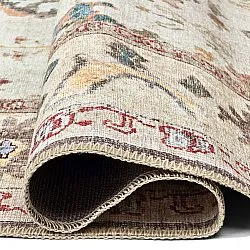 Plátený koberec - Adira (šedá/rúžová)