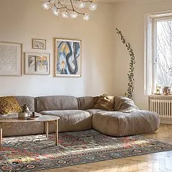 Koberec s plochým tkaním - Kordava (šedý/červený)