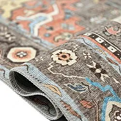 Koberec s plochým tkaním - Kordava (šedý/červený)