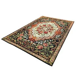 Koberec s plochým tkaním - Masarida (čierny/multi)