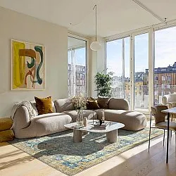 Koberec s plochým tkaním - Noura (modrý)