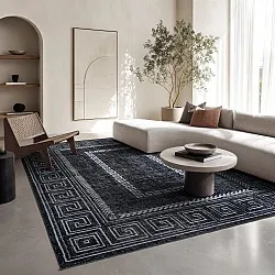 Koberec s plochým tkaním - Ankara Versace (čierna)