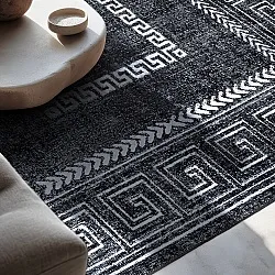 Koberec s plochým tkaním - Ankara Versace (čierna)