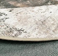 Kruhový koberec - Kvety (čierny/hnedý/biely)